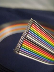 Cross-cut of a ribbon cable