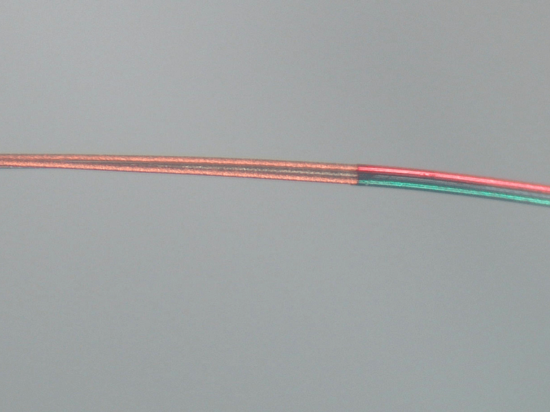 Catheter micro fine wires processed using laser wire stripping machine Odyssey-4 Odyssey-8 bifilar