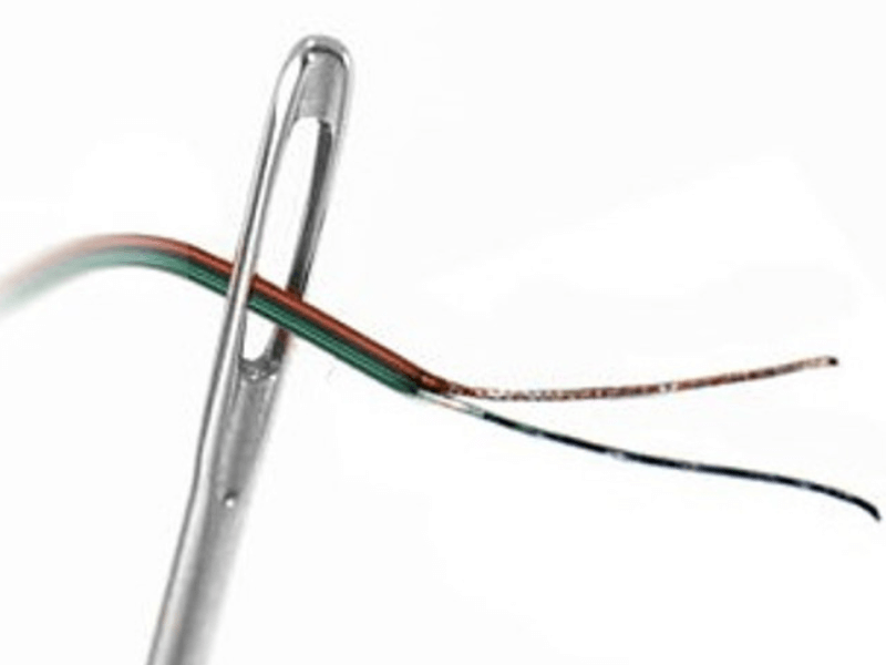 Catheter micro fine wires processed using laser wire stripping machine Odyssey-4 Odyssey-8 needle