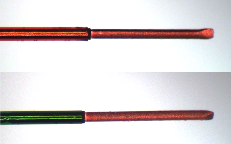 Processed 38AWG Twisted Pair Copper Conductor with insulation layer processed using the Odyssey-8