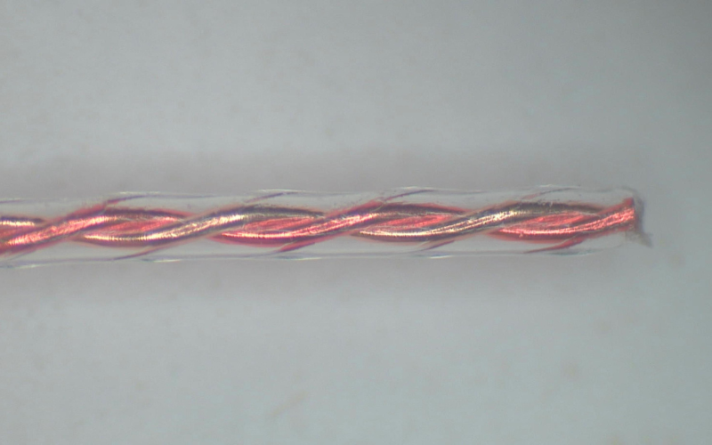 Unprocessed-40 AWG twisted pair wire with an outer ETFE coating
