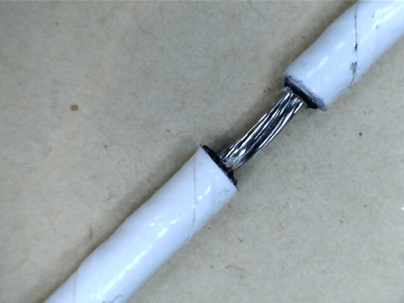 Aerospace cable-processed using laser wire stripping machinery, no damage to conductor