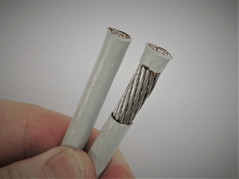 Aerospace cable-processed using laser wire stripping machinery, no damage to conductor