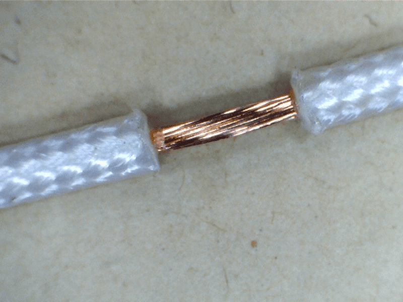 Aerospace cable-processed using laser wire stripping machinery, no damage to conductor fiberglass