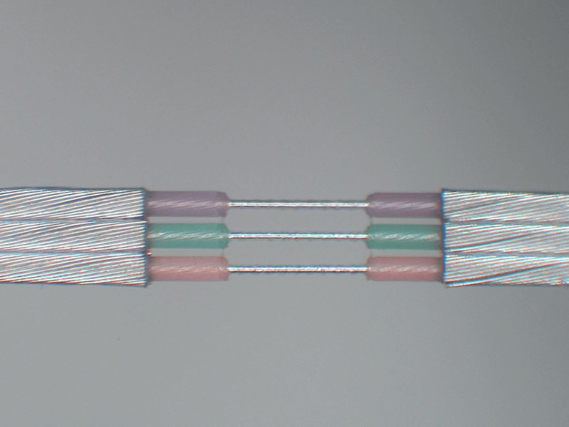 Micro Coax cable processed using laser wire stripping machine