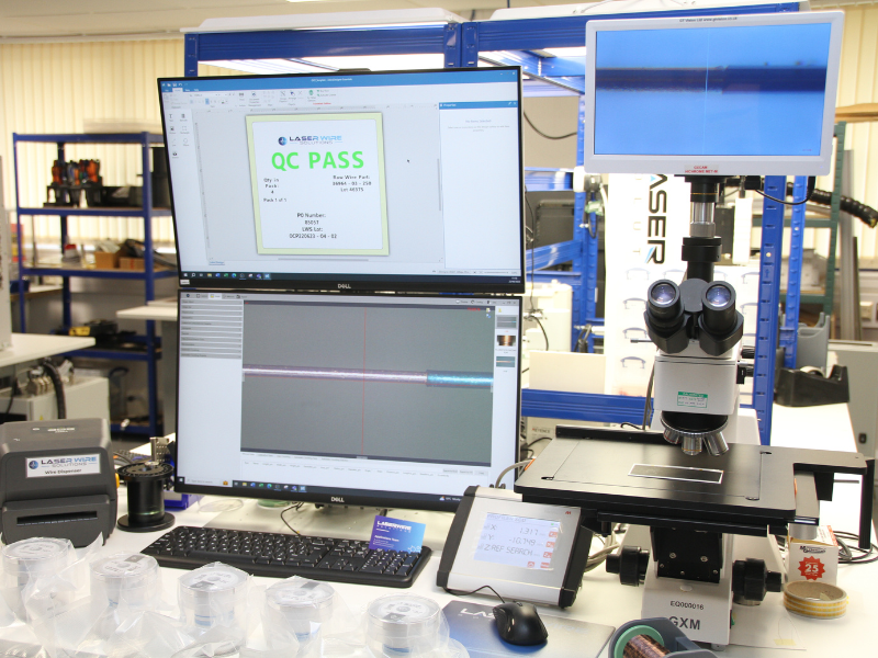 reel-to-reel quality checked spools of wire laser wire processing