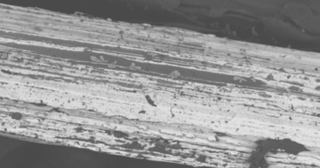 SEM Image of a bad wire strip